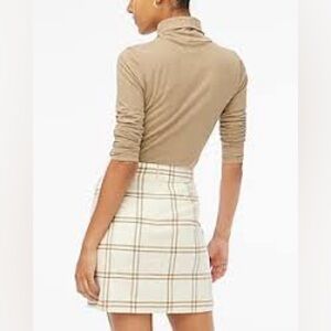 J Crew Wool Checked A-line Skirt Sz 14